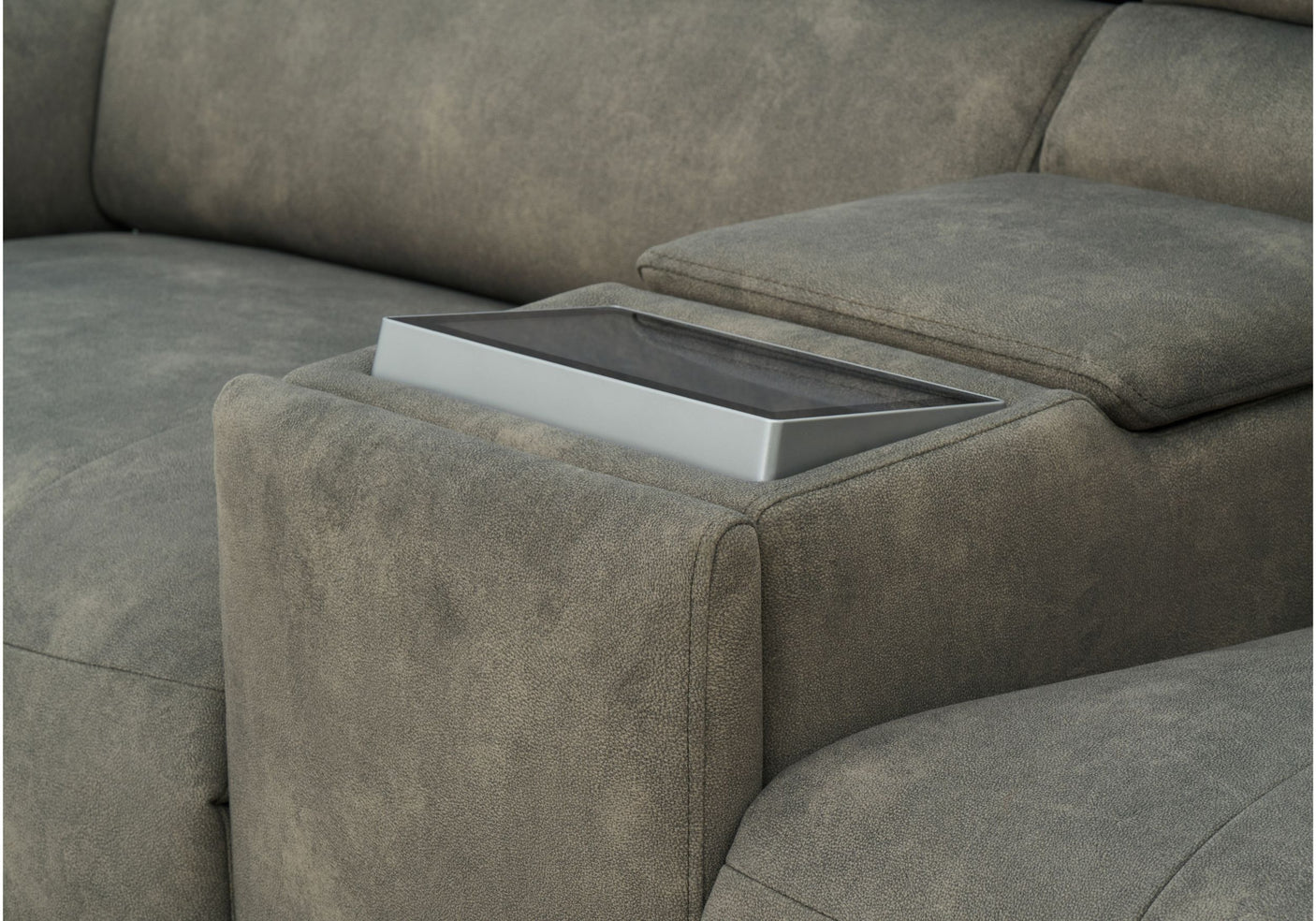 Tech Sofa 3 Seater Power Headrest/Recliner with Console