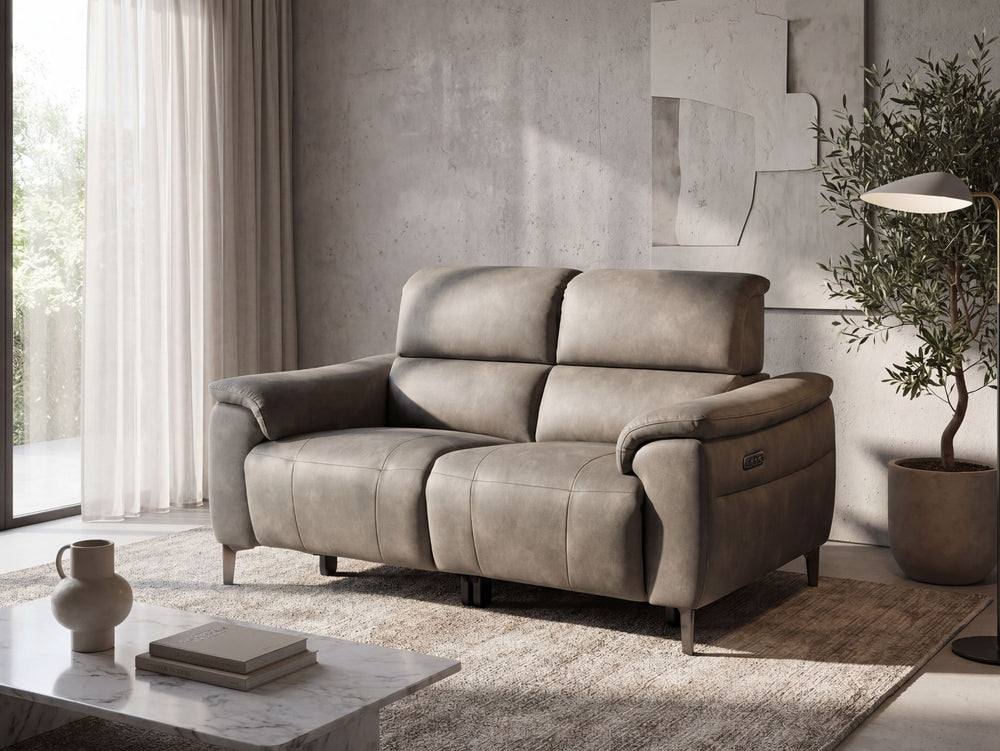 Tech Sofa 2 Seater Telescopic Power Headrest/Recliner