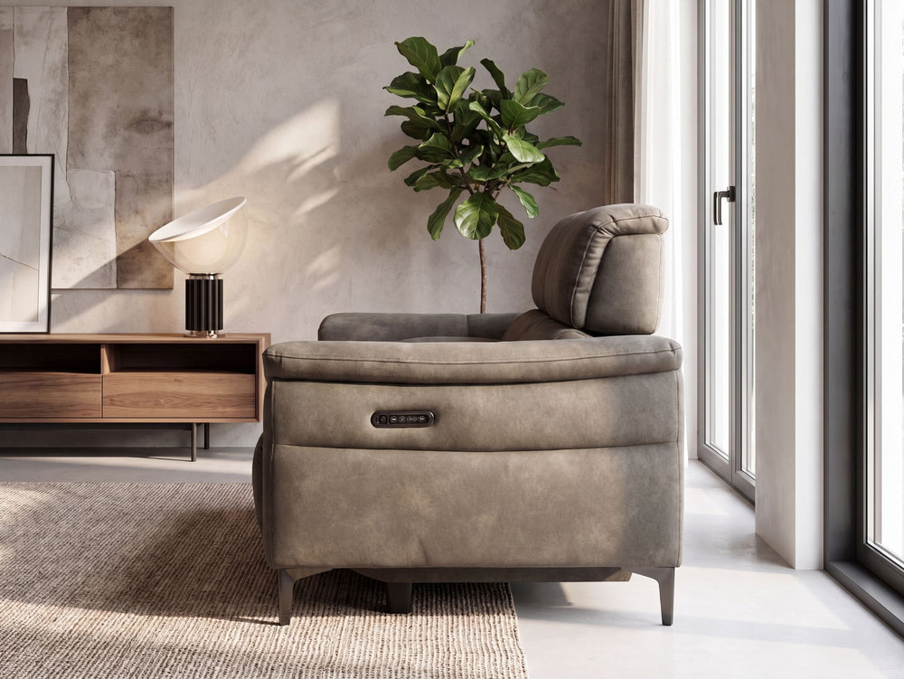 Tech Sofa 3 Seater Power Headrest/Recliner with Console