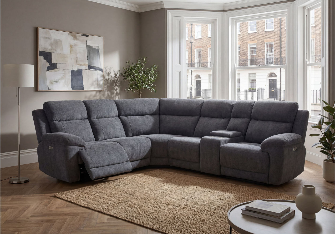Chloe 2 Corner 2 Power Recliner Sofa with Console