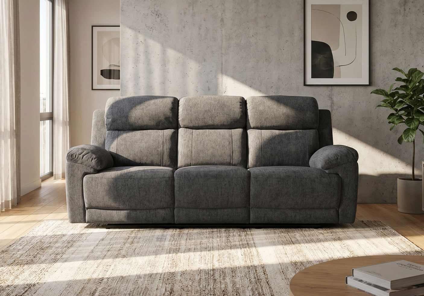 Chloe 3-Seater Power-Recliner with Drop-Down Table