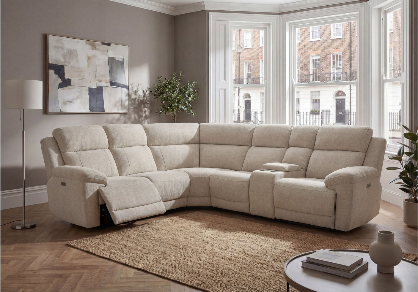 Chloe 2 Corner 2 Power Recliner Sofa with Console