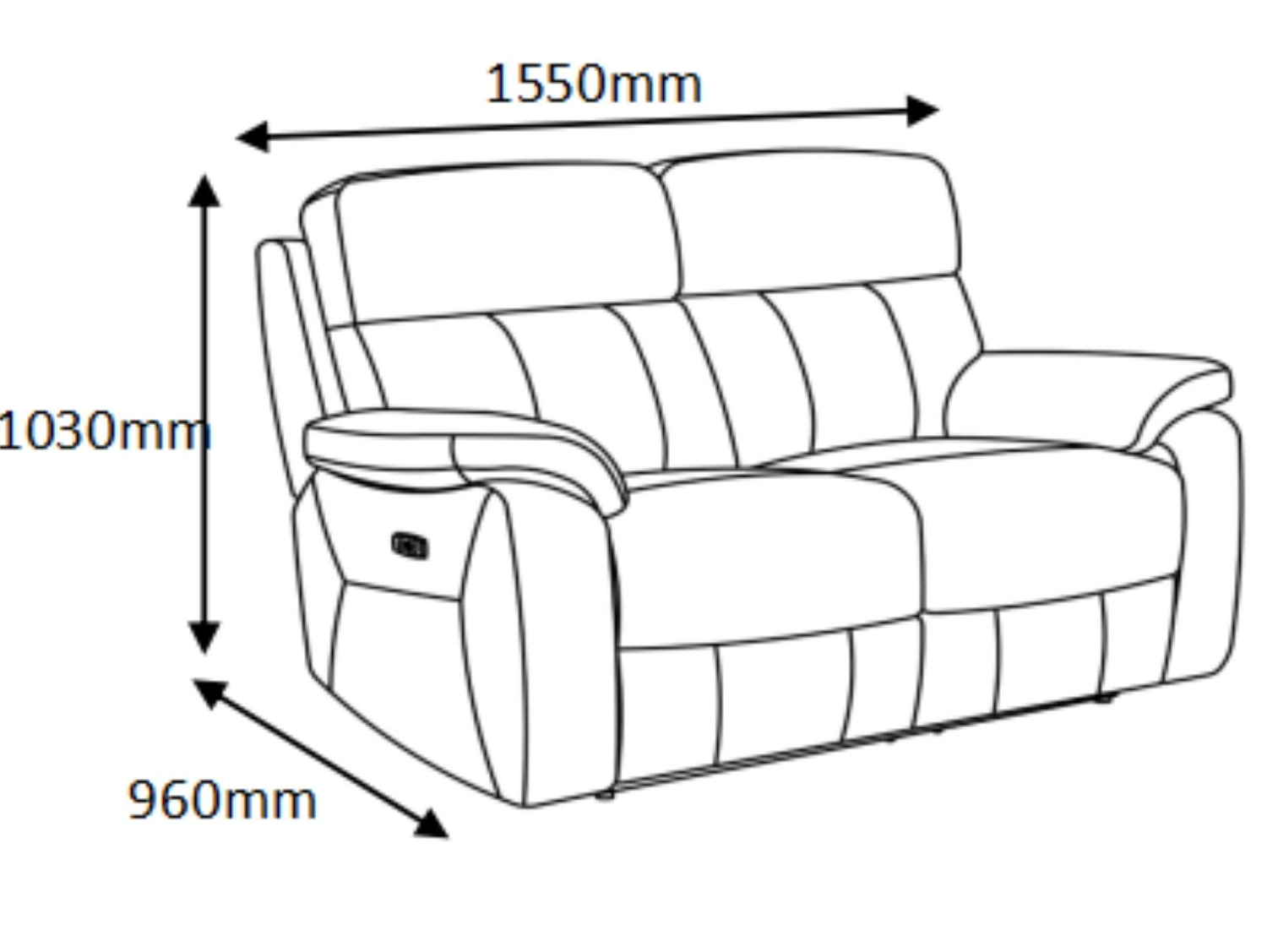 Hunter 2-Seater Power Recliner with Power Headrest