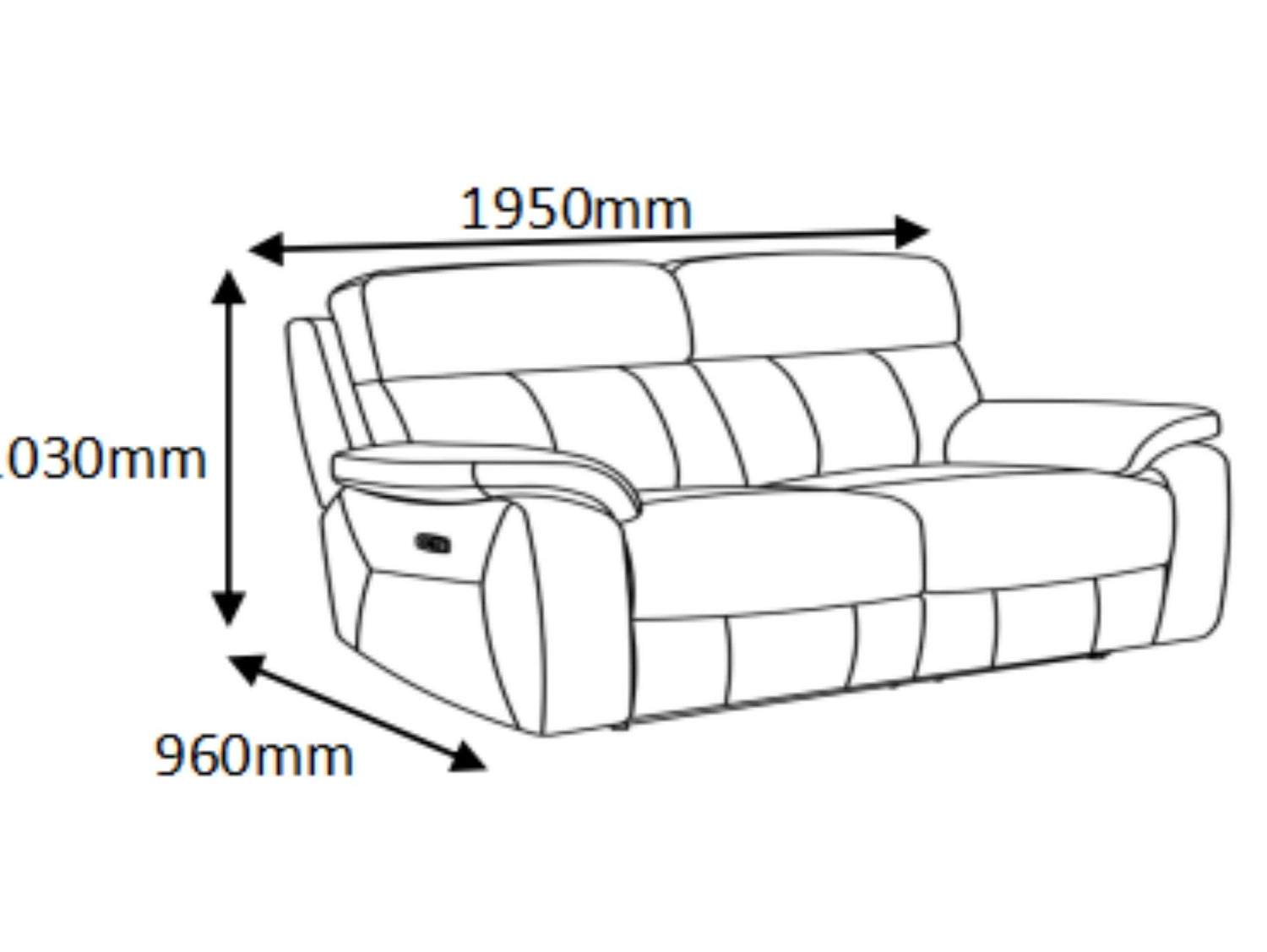 Hunter 3-Seater Power Recliner with Power Headrest