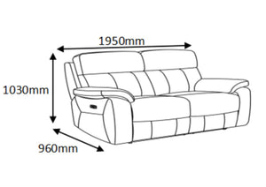 Hunter 3-Seater Power Recliner with Power Headrest