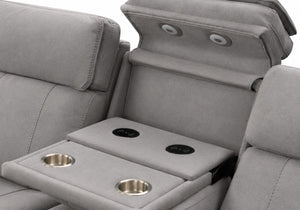 Paramount Luxe 3 Seater Power Headrest/Recliner Sofa with Dropdown Table