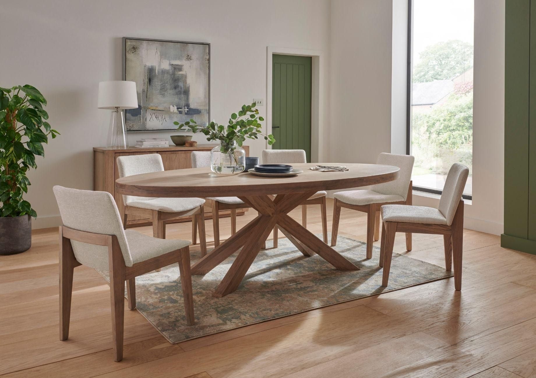 Falcon Dining Table Oval 2350 - Smoked Oak