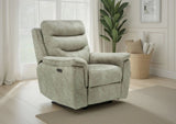 Rome Recliner Chair with USB - Marble Charcoal Grey
