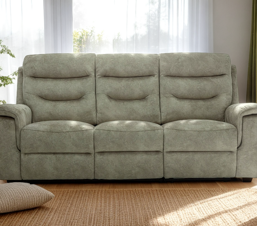Rome 3 Seater Recliner Sofa with USB - Marble Charcoal Grey