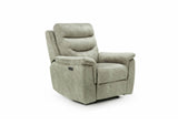 Rome Recliner Chair with USB - Marble Charcoal Grey