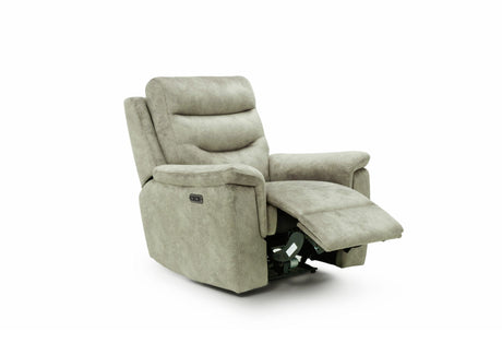 Rome Recliner Chair with USB - Marble Charcoal Grey