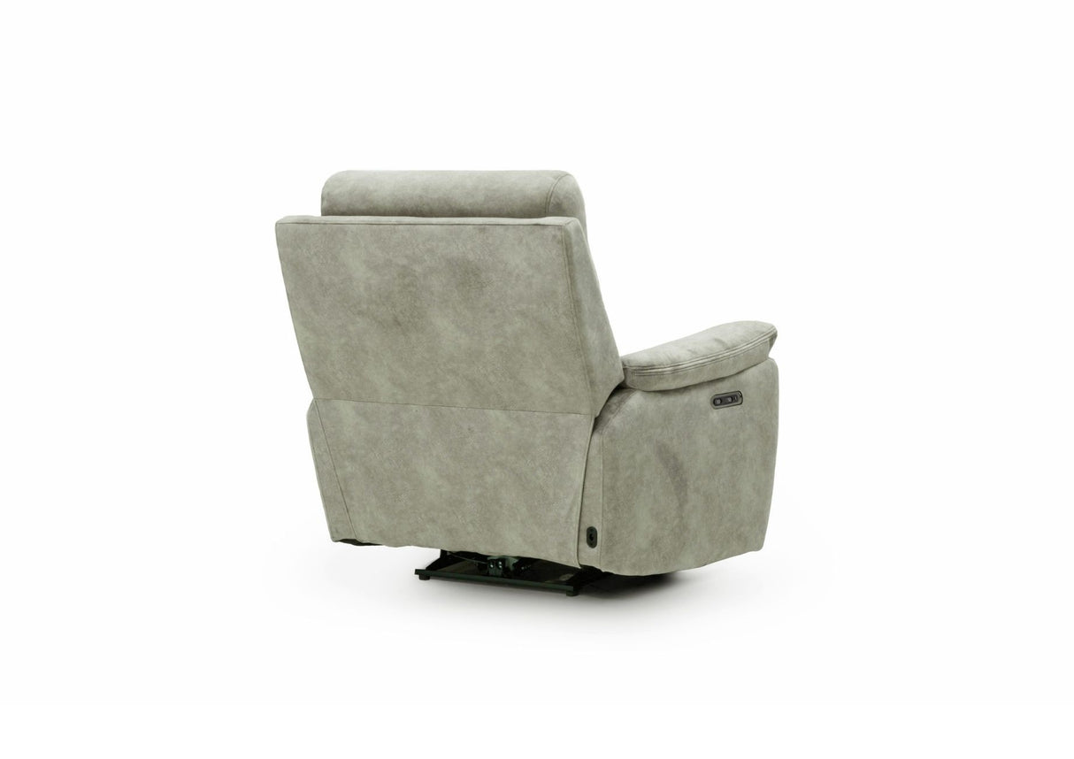 Rome Recliner Chair with USB - Marble Charcoal Grey