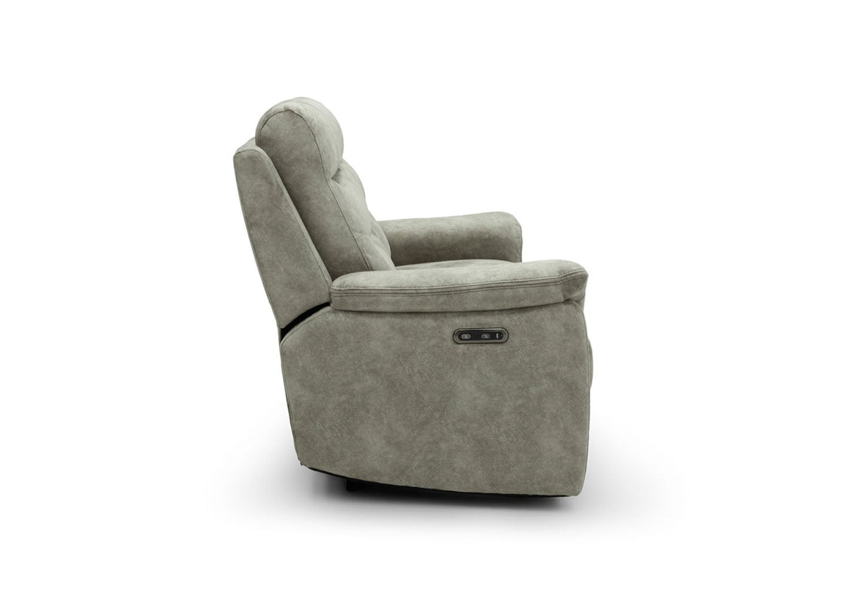 Rome 3 Seater Recliner Sofa with USB - Marble Charcoal Grey