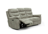 Rome 3 Seater Recliner Sofa with USB - Marble Charcoal Grey