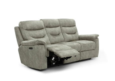 Rome 3 Seater Recliner Sofa with USB - Marble Charcoal Grey