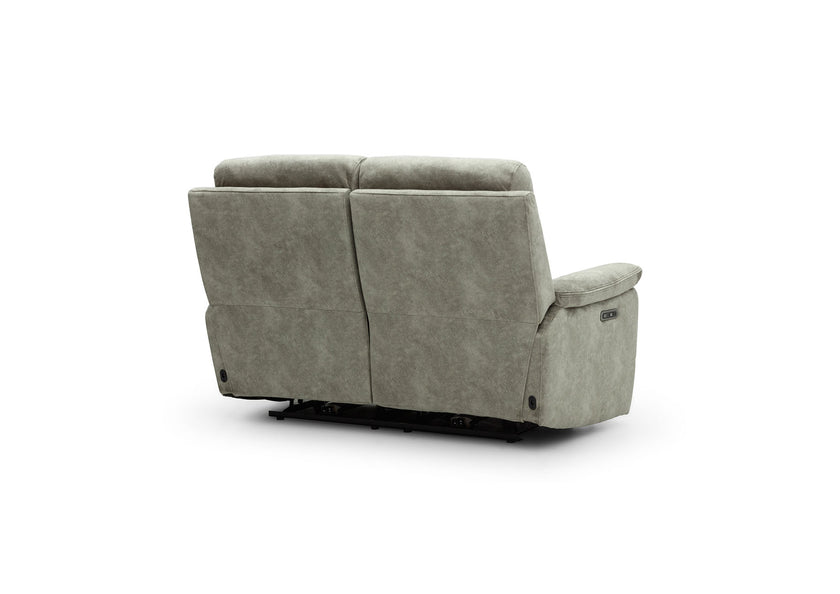 Rome 2 Seater Recliner Sofa with USB - Marble Charcoal Grey