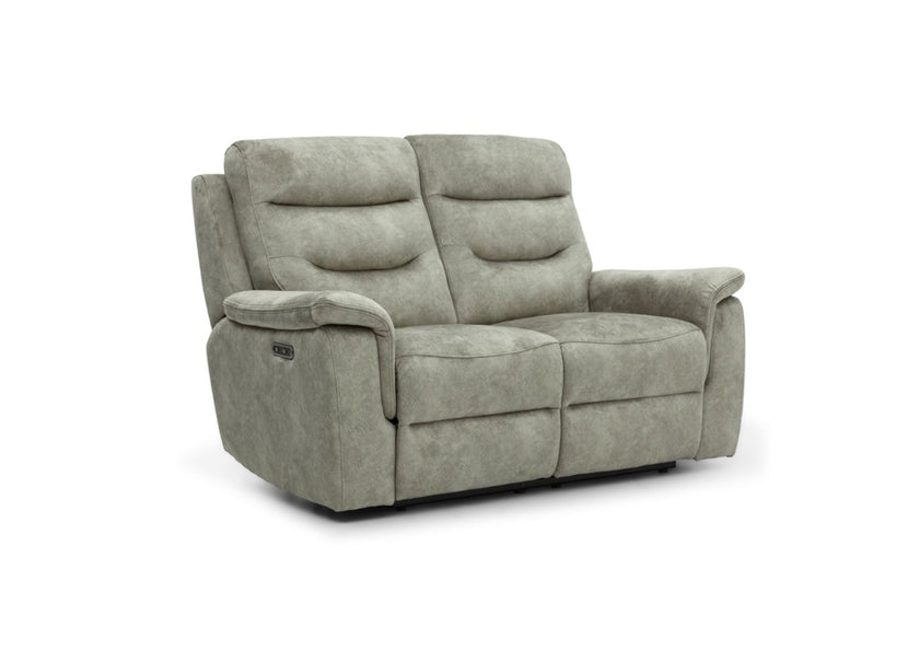 Rome 2 Seater Recliner Sofa with USB - Marble Charcoal Grey