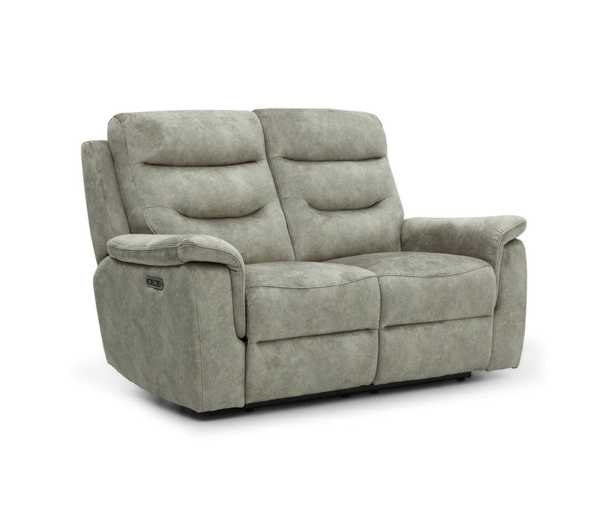 Rome 2 Seater Recliner Sofa with USB - Marble Charcoal Grey
