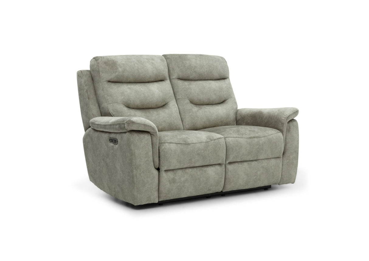Rome 2 Seater Recliner Sofa with USB - Marble Charcoal Grey