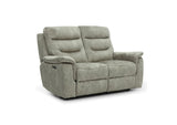 Rome 2 Seater Recliner Sofa with USB - Marble Charcoal Grey
