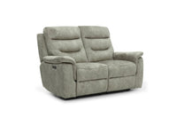 Rome 2 Seater Recliner Sofa with USB - Marble Charcoal Grey