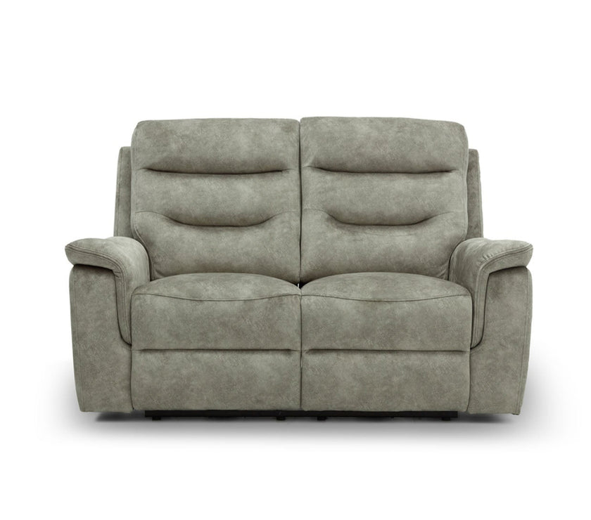 Rome 2 Seater Recliner Sofa with USB - Marble Charcoal Grey