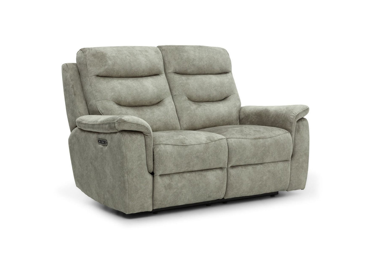 Rome 2 Seater Recliner Sofa with USB - Marble Charcoal Grey