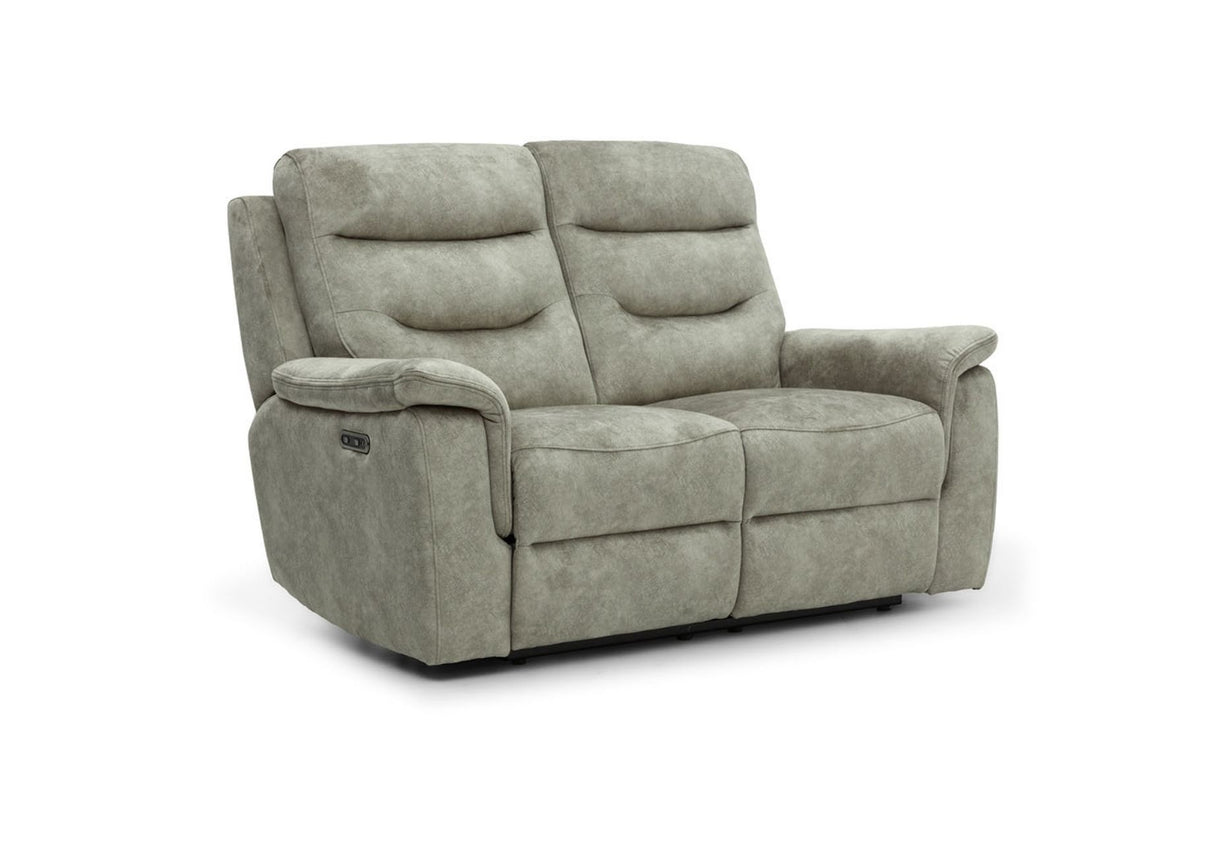 Rome 2 Seater Recliner Sofa with USB - Marble Charcoal Grey