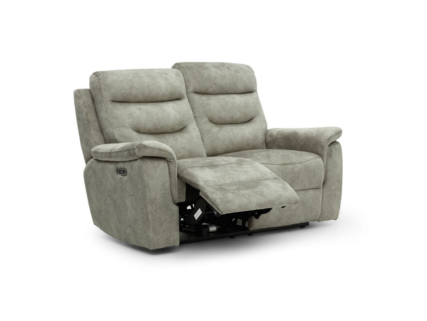 Rome 2 Seater Recliner Sofa with USB - Marble Charcoal Grey