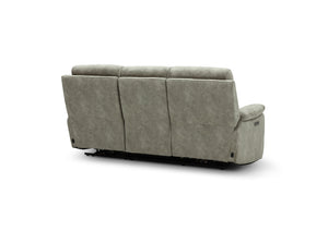 Rome 3 Seater Recliner Sofa with USB - Marble Charcoal Grey