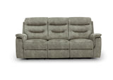 Rome 3 Seater Recliner Sofa with USB - Marble Charcoal Grey