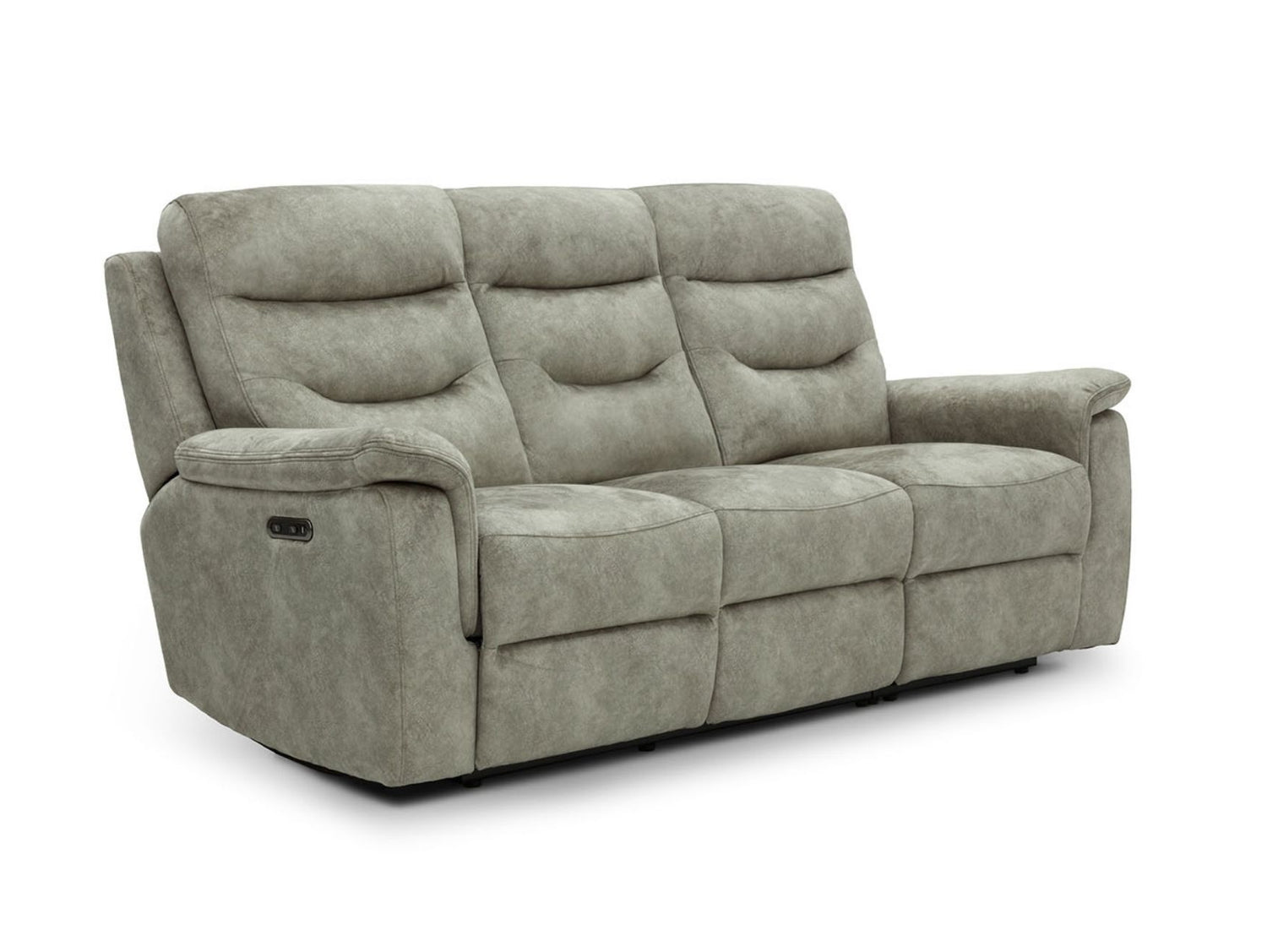 Rome 3 Seater Recliner Sofa with USB - Marble Charcoal Grey