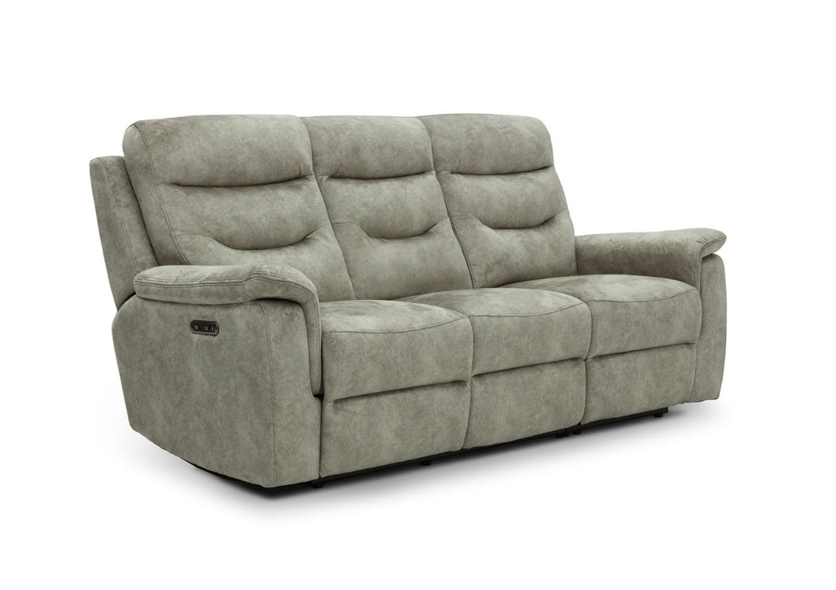 Rome 3 Seater Recliner Sofa with USB - Marble Charcoal Grey