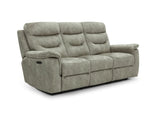 Rome 3 Seater Recliner Sofa with USB - Marble Charcoal Grey