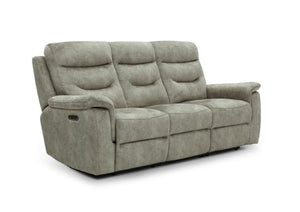 Rome 3 Seater Recliner Sofa with USB - Marble Charcoal Grey