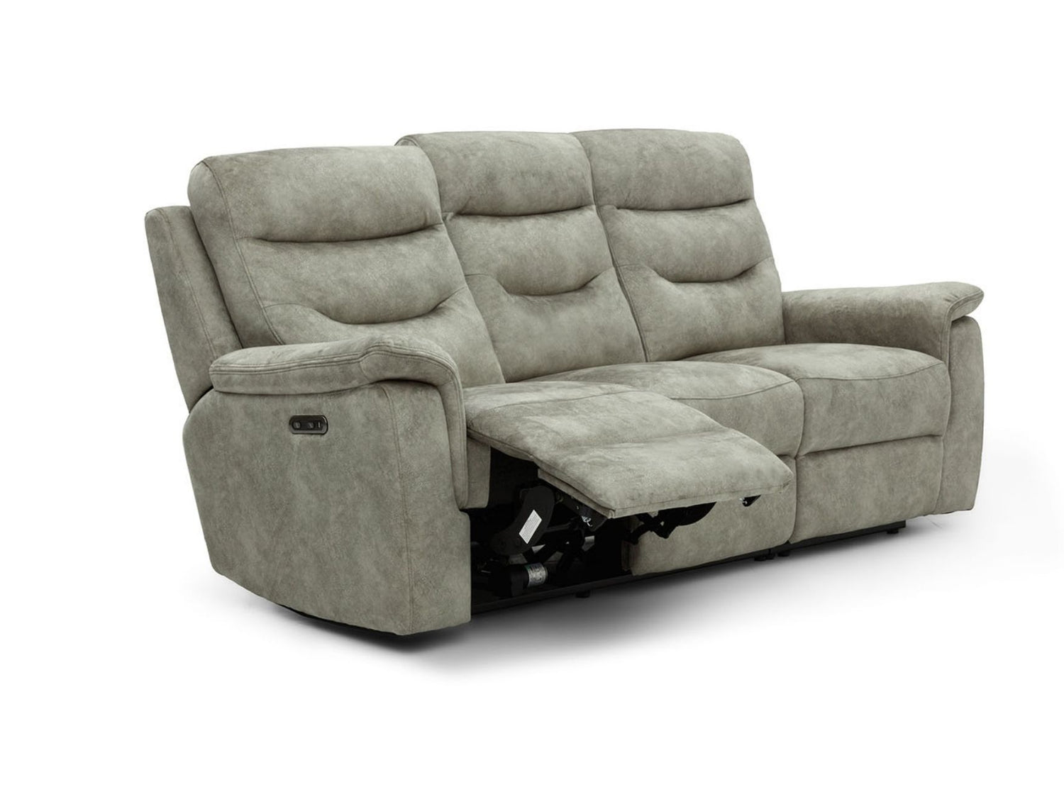 Rome 3 Seater Recliner Sofa with USB - Marble Charcoal Grey