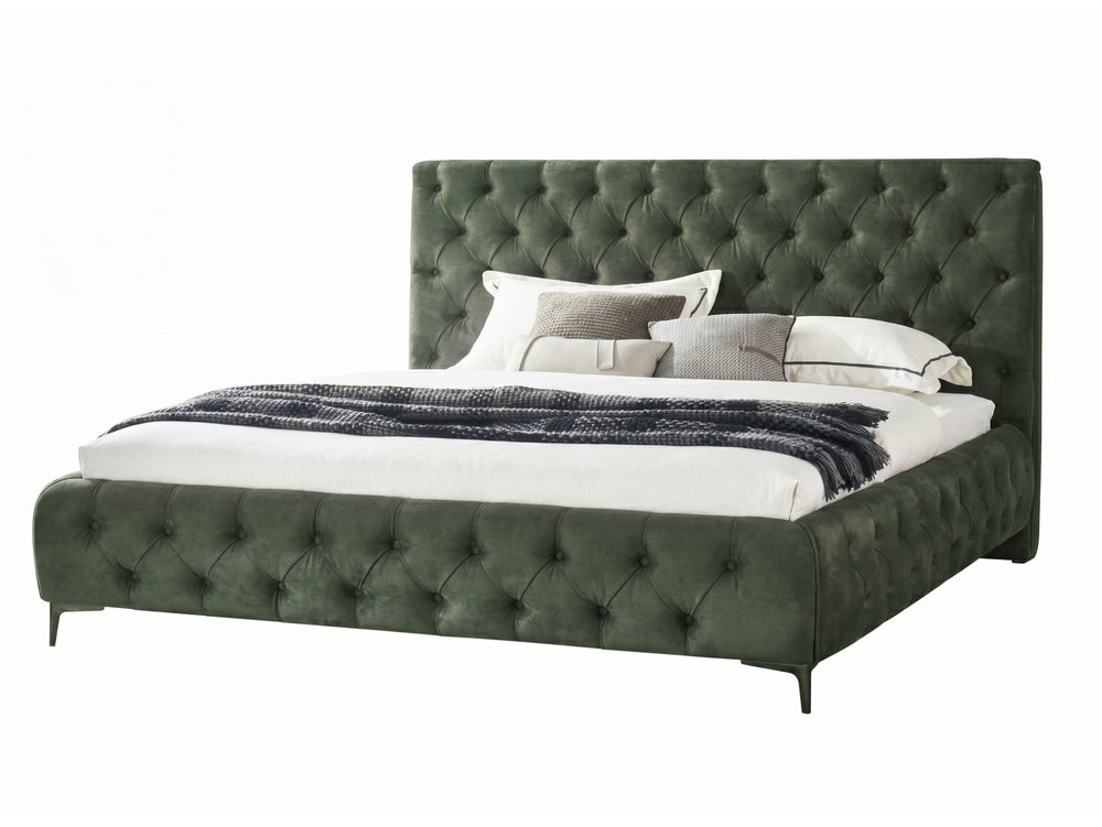 Royal King Size Bed Frame - Dark Green