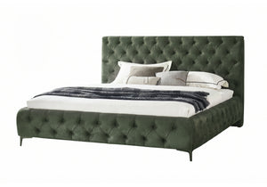 Royal King Size Bed Frame - Dark Green