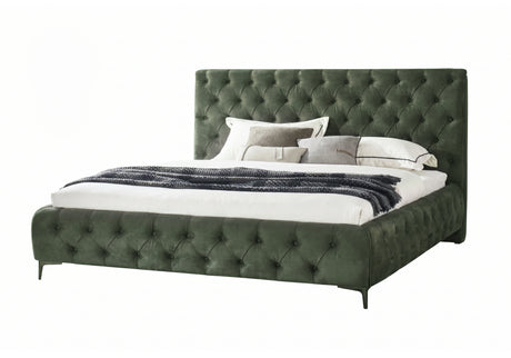 Royal King Size Bed Frame - Dark Green
