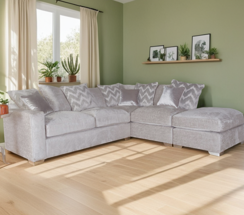 Sahara - Pillow Back Corner Sofa with footstool