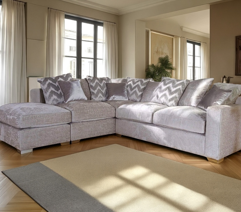 Sahara - Pillow Back Corner Sofa with footstool