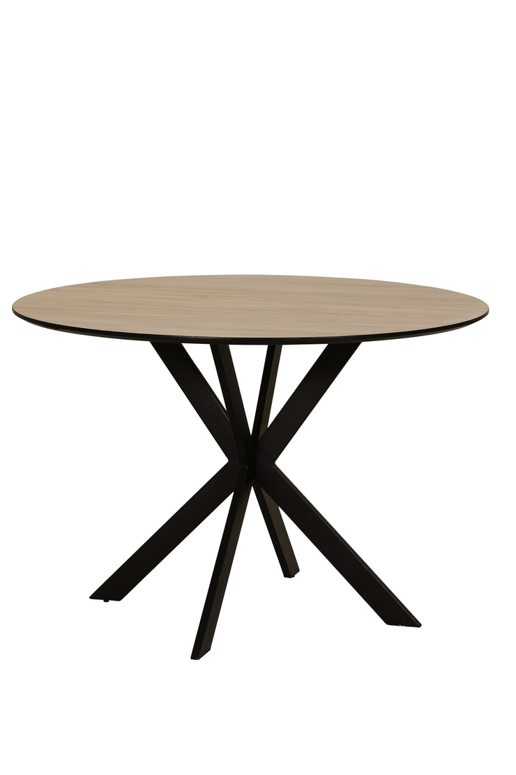 Front view of the Sadia round dining table.