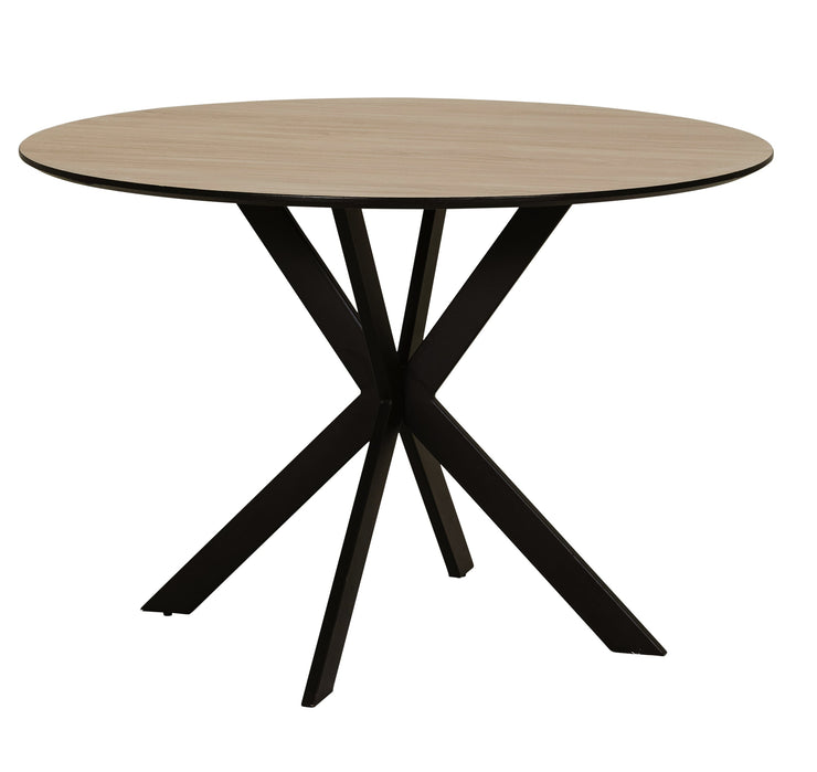 Front view of the Sadia round dining table.