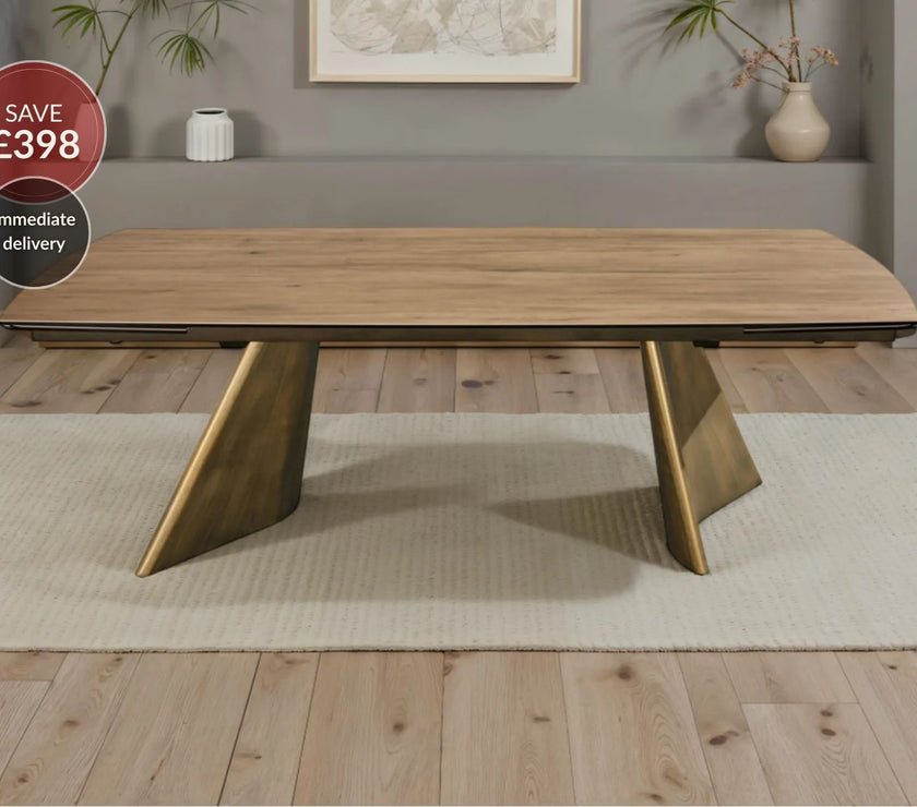 Enzo Natural Ceramic Extending Dining Table