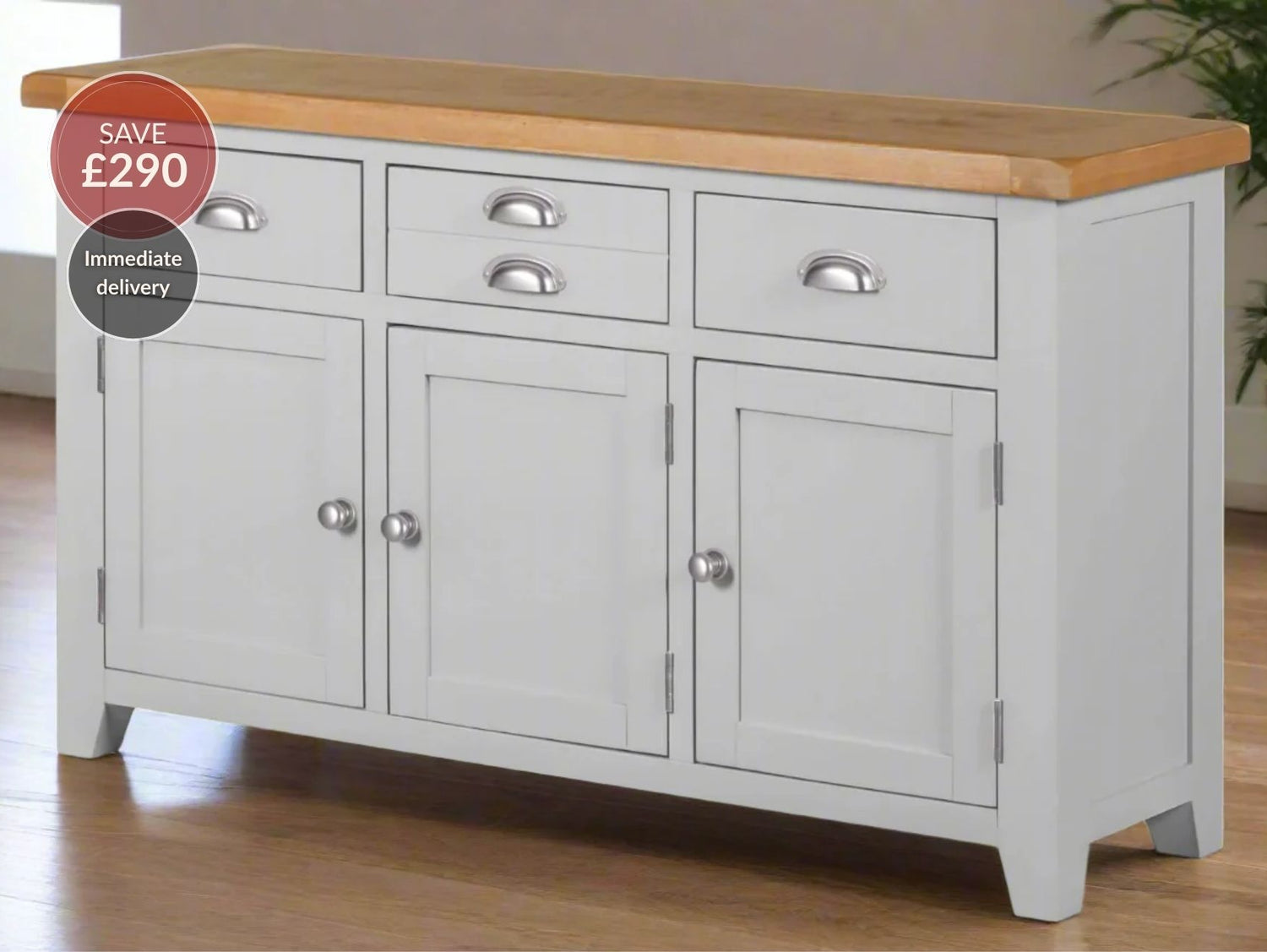 Wexford American Oak Sideboard with 3 Doors and 3 Drawers