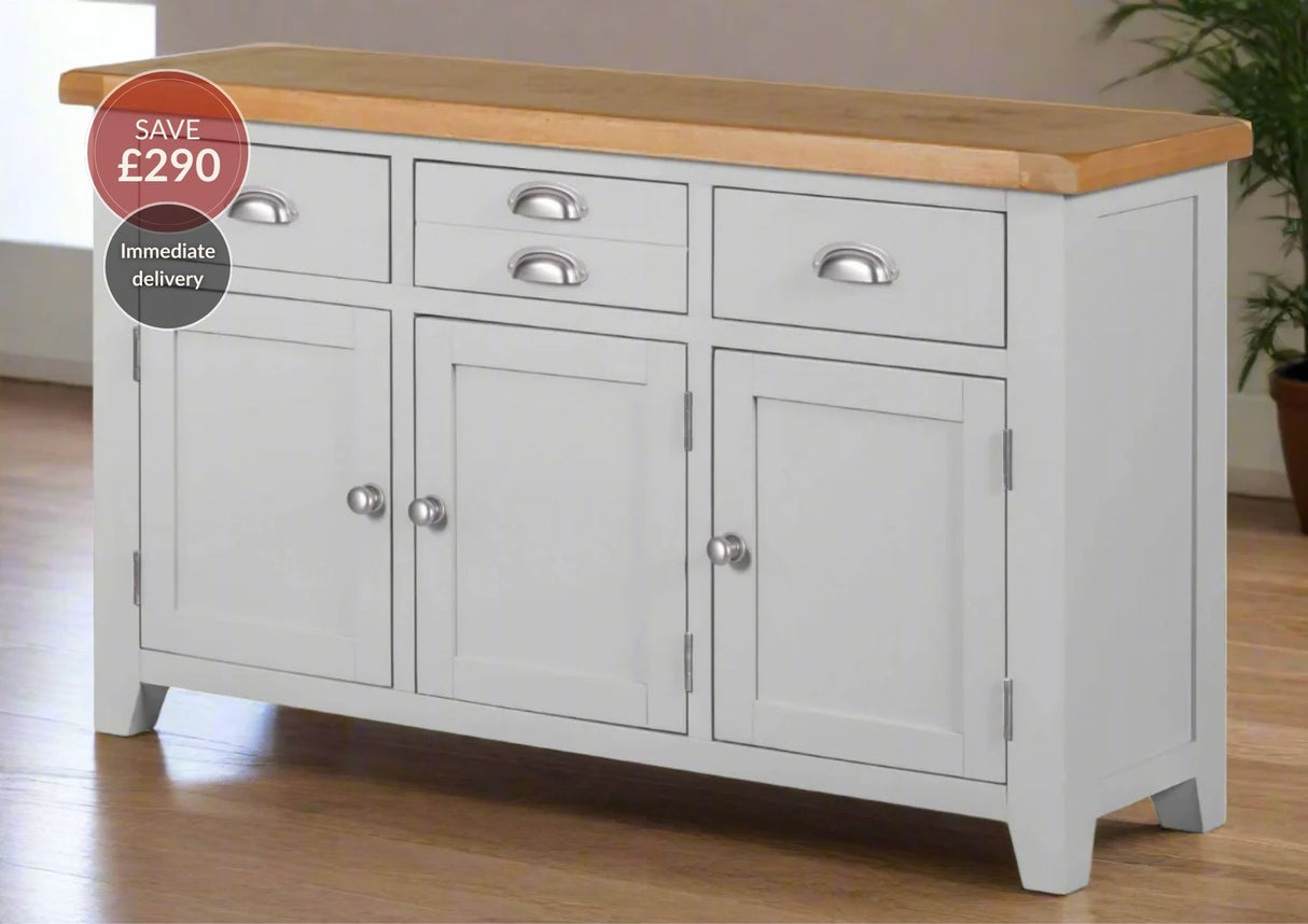 Wexford American Oak Sideboard with 3 Doors and 3 Drawers