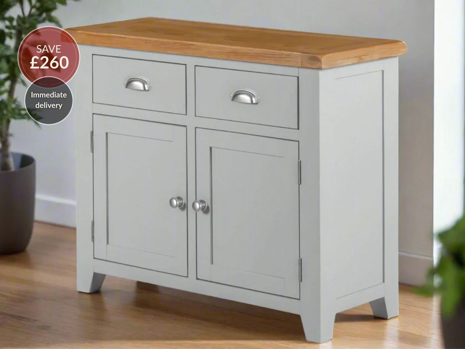 Wexford American Oak Sideboard with 2 Doors and 2 Drawers