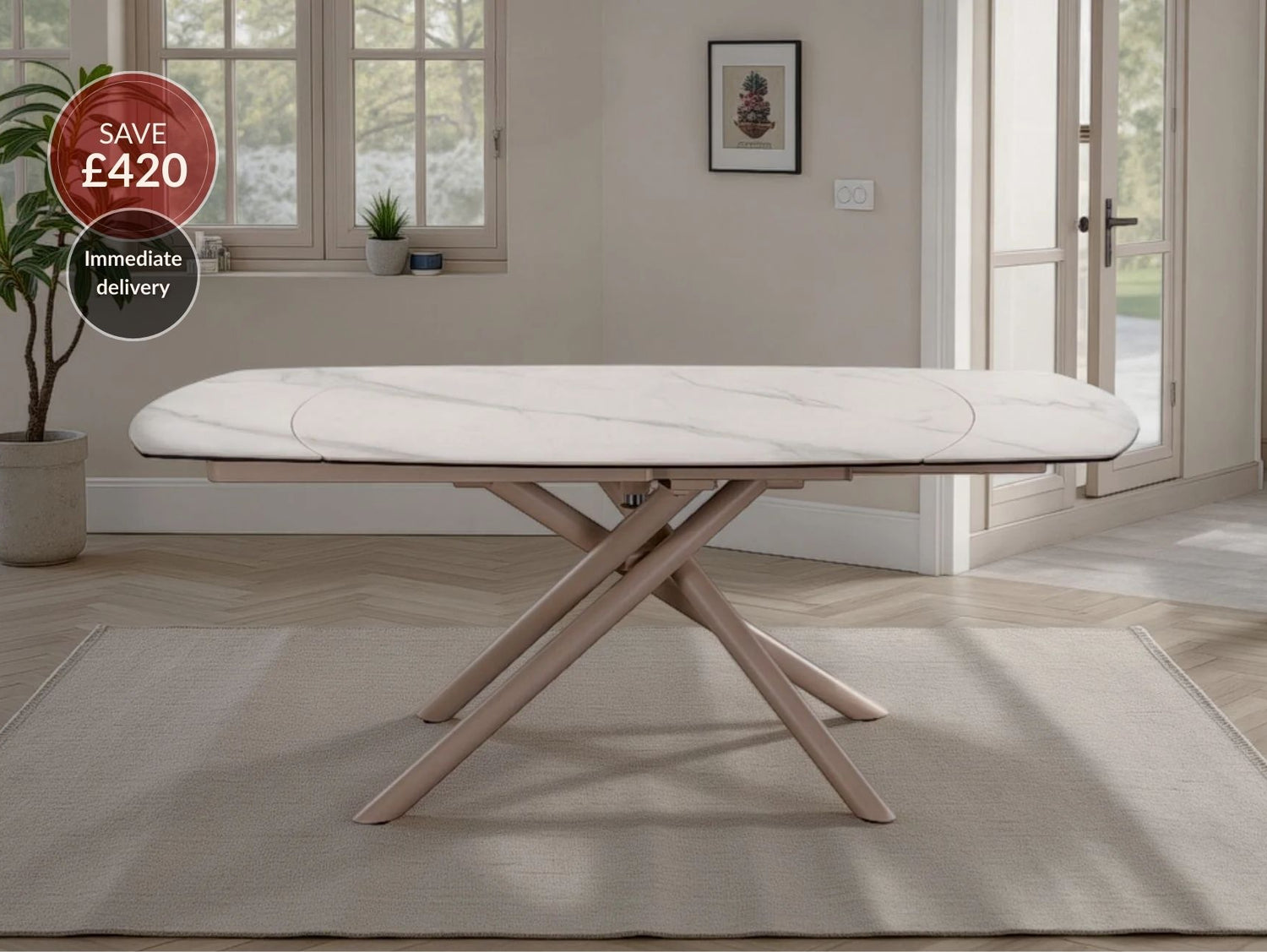 Mona Swivel Extending Dining Table