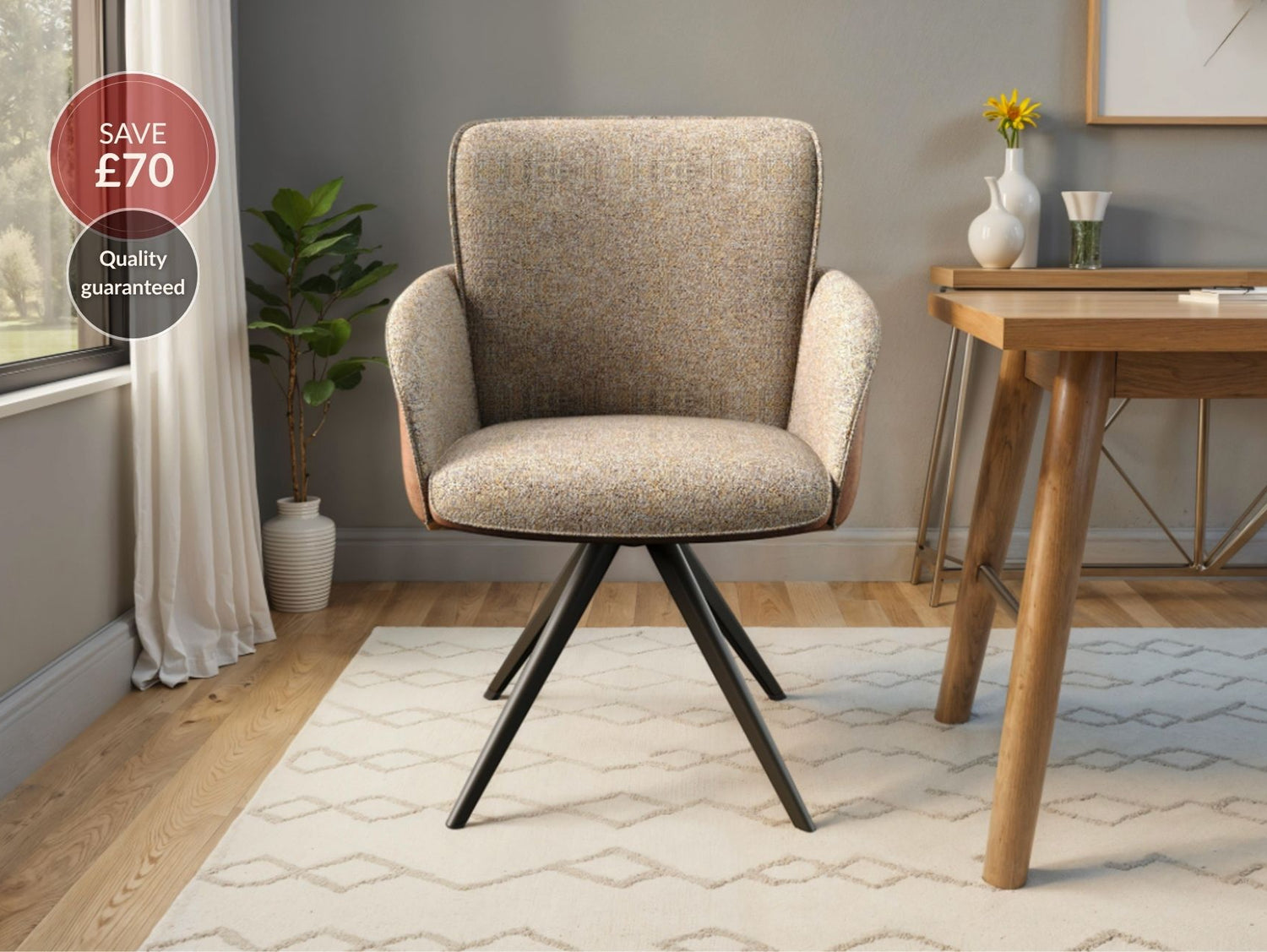 Rosso 360° Auto-Return Swivel Dining Chair