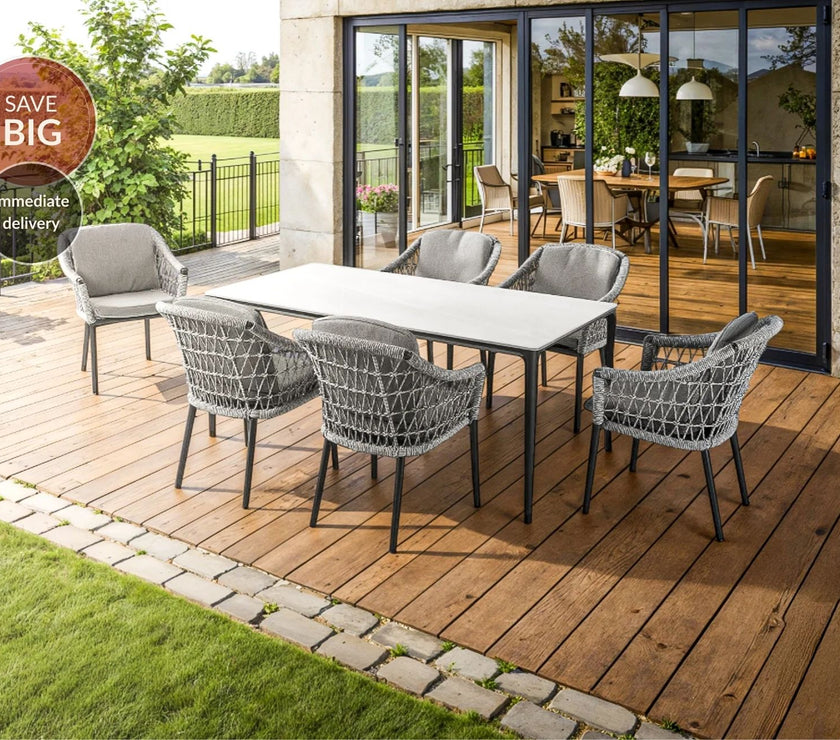 Marra Garden Dining Table and 6 Marra Chairs Set